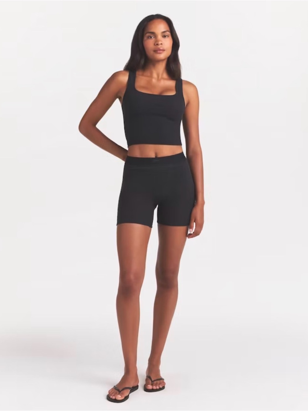 SKIMS Black Cotton Rib Boxers